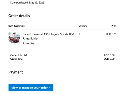 🎮 FORZA HORIZON 6 🔑 DLC: Toyota Sports 800 Fanta Edition 1966 (XBOX/PC)