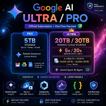 Google AI Ultra/Pro: Gemini 3.5 Flash, Antigravity | FAST, FULL WARRANTY