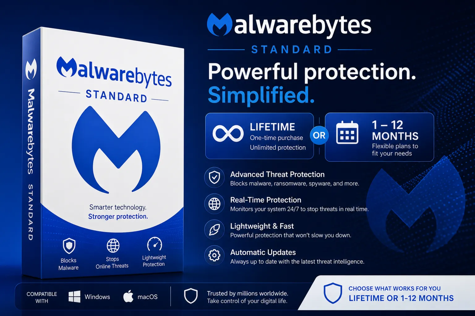 MalwareBytes Standard - Пожизненная гарантия/1-12 месяцев