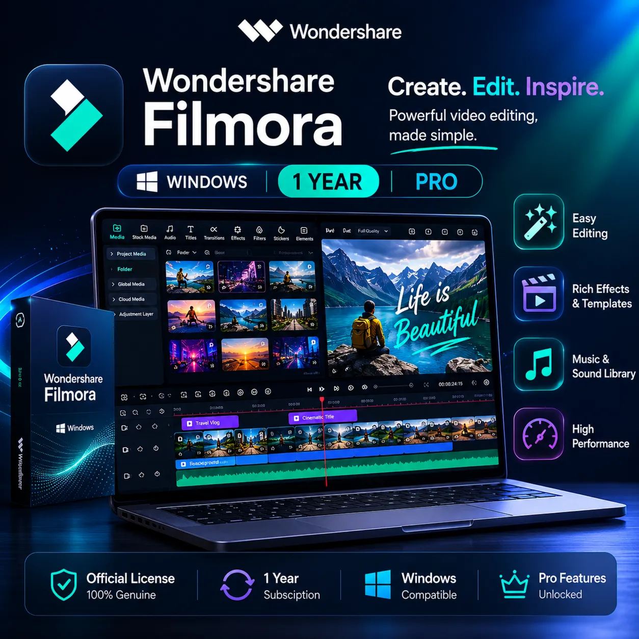 Wondershare Filmora для Windows | 1 год |