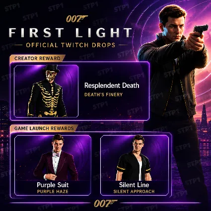 007 Первый Свет 3/3 Скин Блистательная Смерть Фиолетовый Костюм Линия Тишины