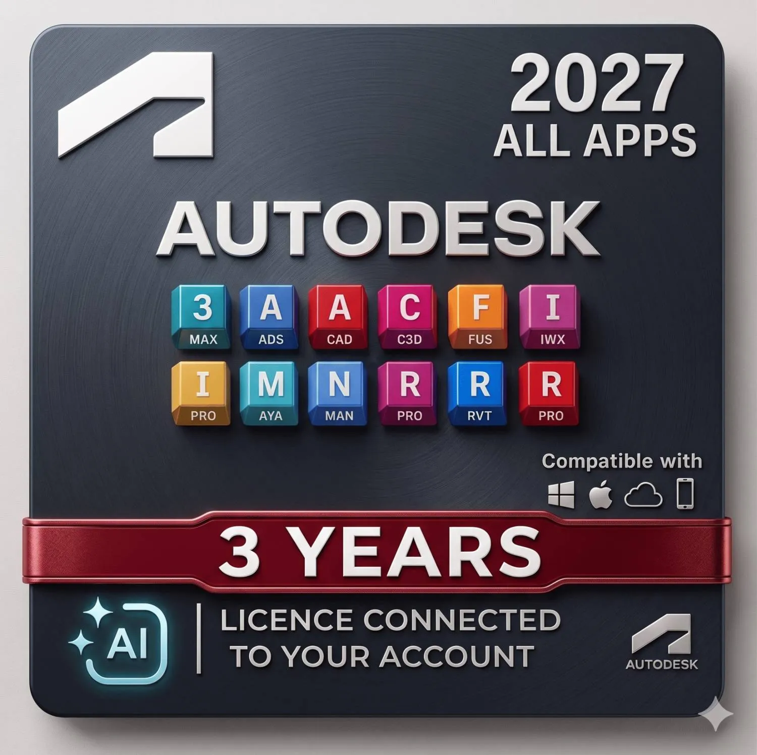 Активация Autodesk All Apps на 2024-2027 годы на 3 года