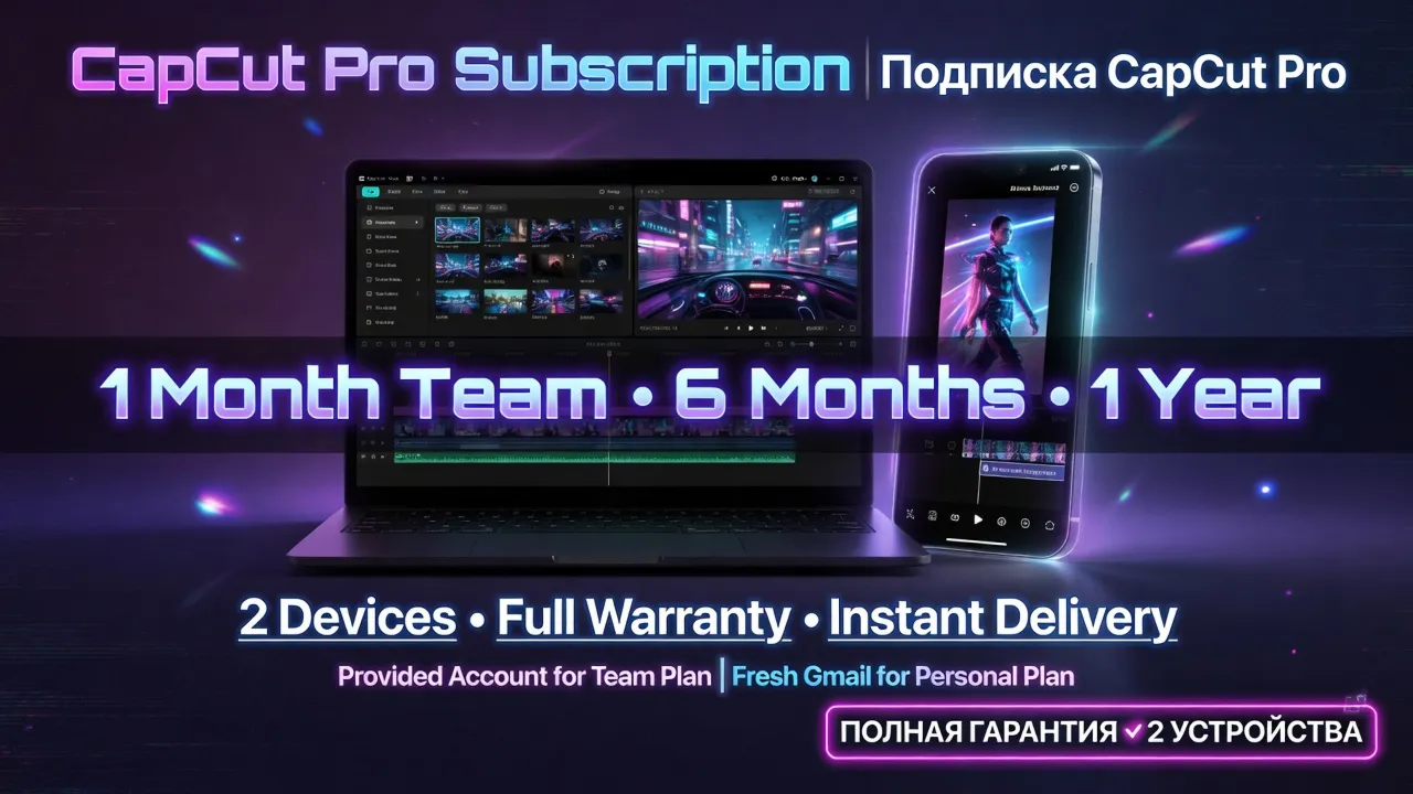 CapCut Pro 1 месяц и 1 год подписка | Полная гарантия