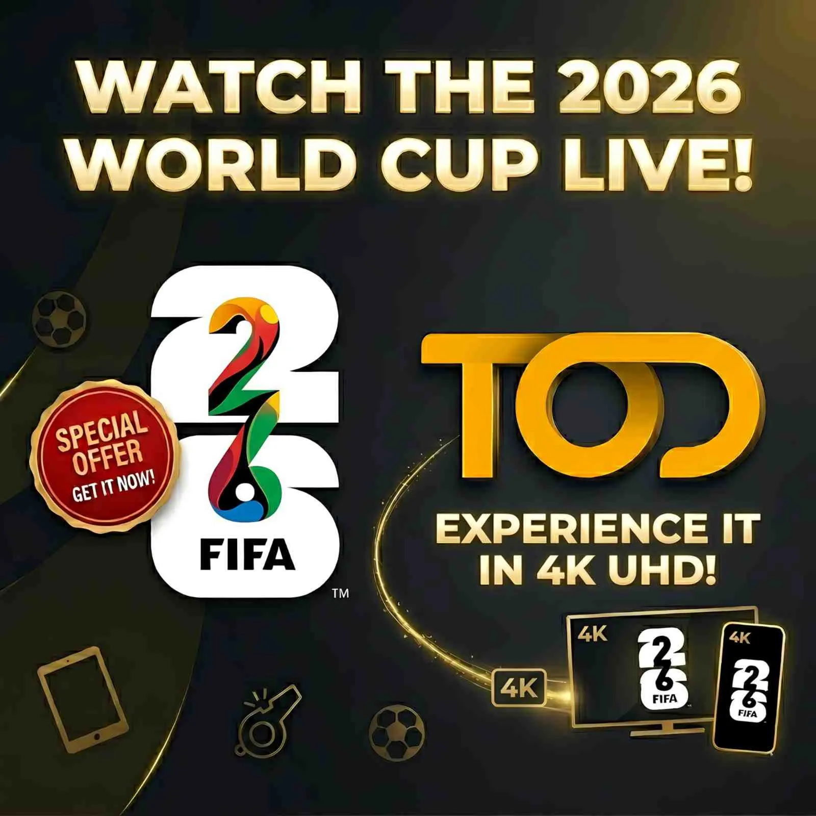 Подписка на TOD TV 4K на Чемпионат мира по футболу 2026 года 💎ГАРАНТИЯ