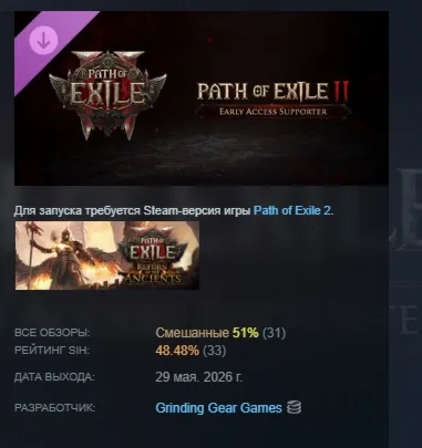 Path of Exile 2 - Early Access Supporter Pack (Special) DLC АВТОДОСТАВКА STEAM РОССИЯ