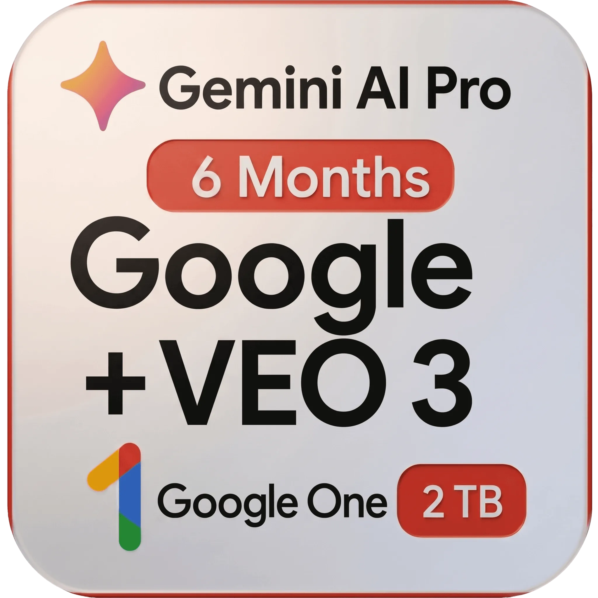 Gemini / Google One AI Pro — 6 месячная подписка, 5 ТБ | Без входа в систему