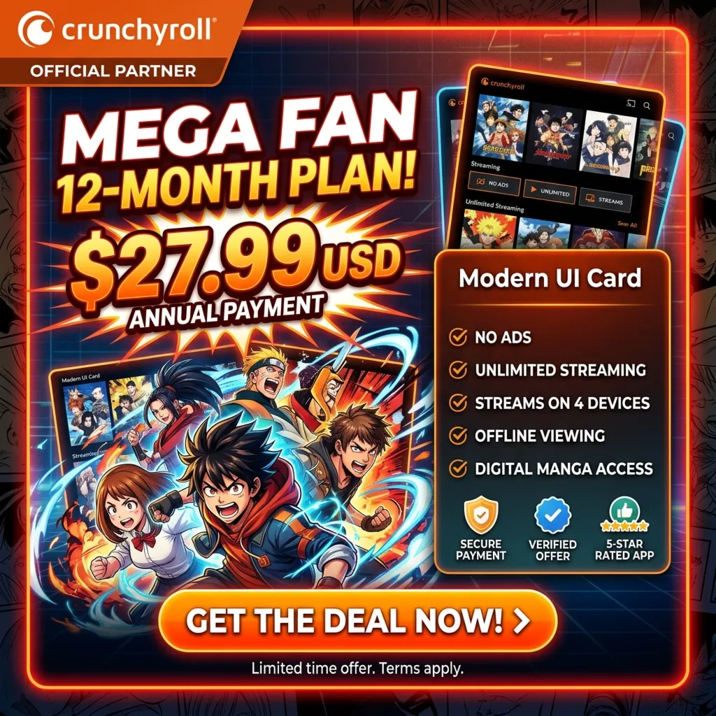 Crunchyroll Mega Fan | 12 месяцев | На вашем личном аккаунте | Приватное пополнение