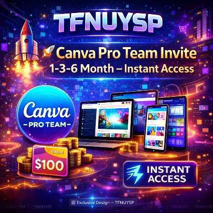 🚀 Canva Pro Team Invite To Your Account 1-3-6 Month – Premium Instant!
