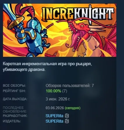 IncreKnight АВТОДОСТАВКА STEAM GLOBAL МГНОВЕННО ЛИЦЕНЗИЯ