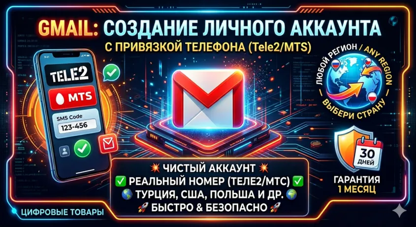  Создание личного Gmail (Google) аккаунта под ключ | На ваш номер и данные
