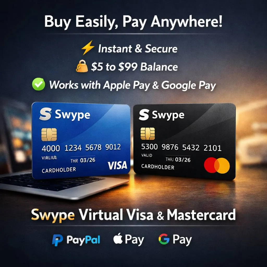 💳 Swype Виртуальные Visa & Mastercard | $5–$99 | Мгновенная доставка ⚡ | Apple & Goo