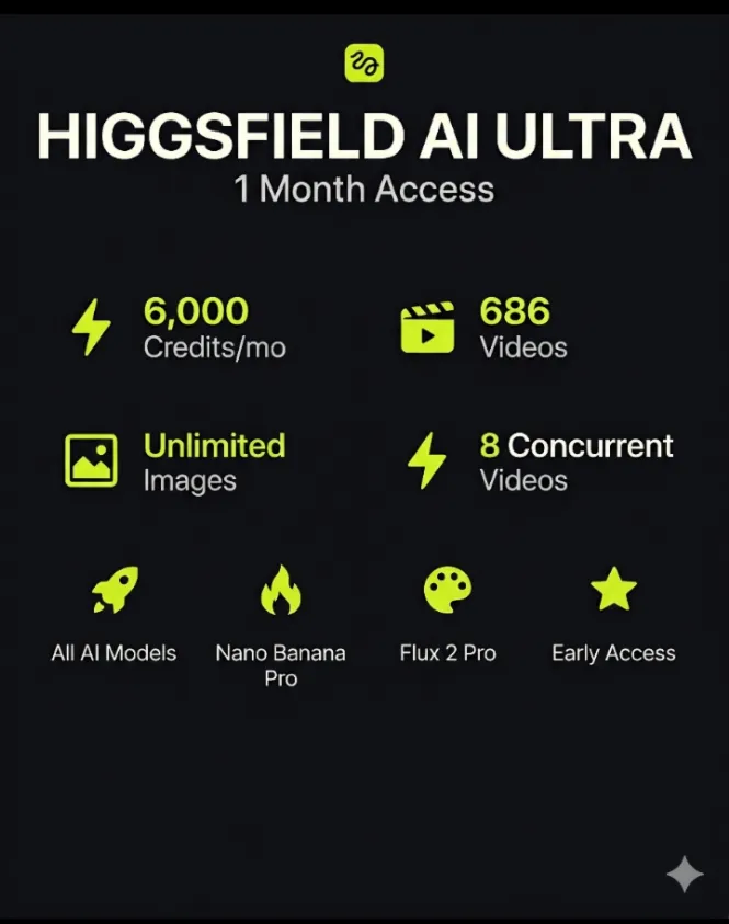 Higgsfield AI Ultra plan (1 month private access)