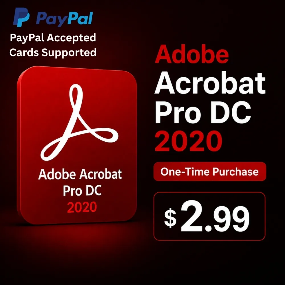 Adobe Acrobat Pro DC 2020–Редактор PDF – Единовременная покупка – Мгновенная доставка