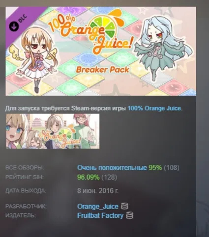 100% Orange Juice - Breaker Pack DLC АВТОДОСТАВКА STEAM РОССИЯ