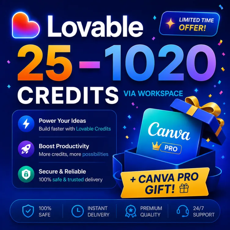 Lovable Pro более 300 кредитов на вашем счету