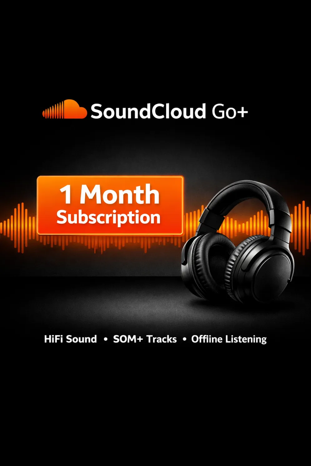  SoundCloud Go+ | 1 месяц личный аккаунт  | Мгновенная доставка  Скидка 90%