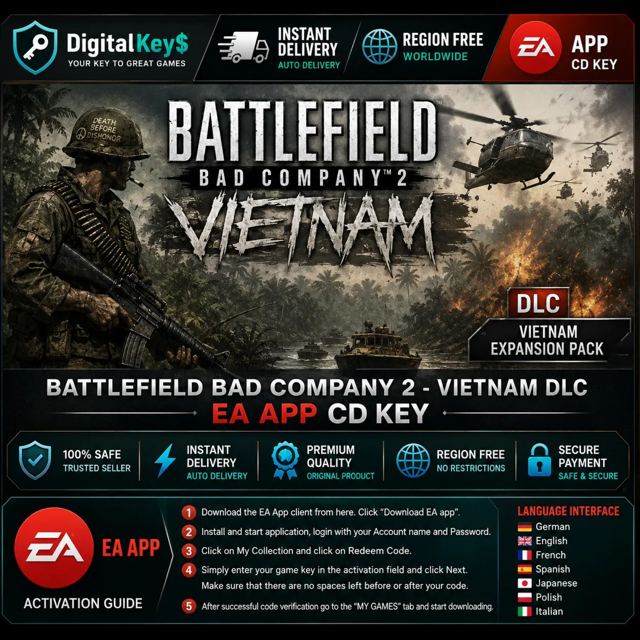 Battlefield: Bad Company 2 Vietnam — DLC  глобальный ключ EA App