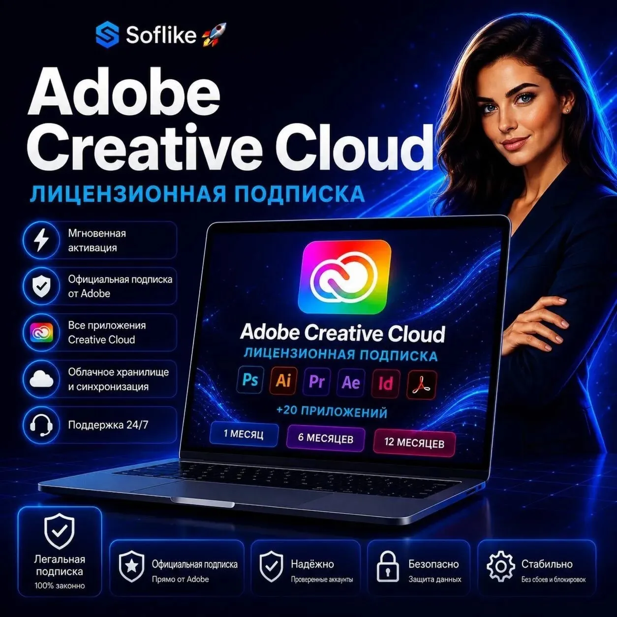 Adobe Creative Cloud , лицензионная подписка