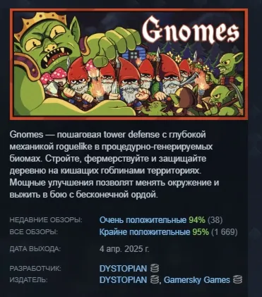 Gnomes 2025 АВТОДОСТАВКА STEAM РОССИЯ