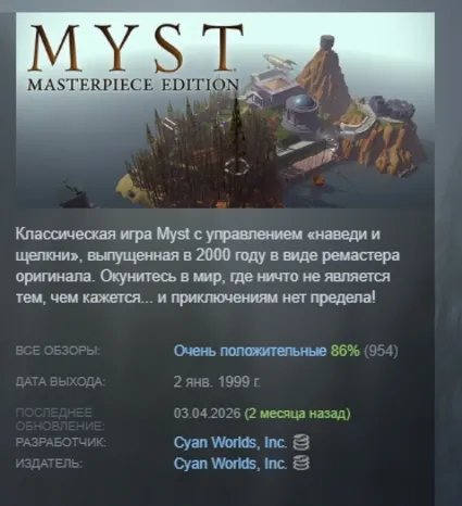 Myst: Masterpiece Edition АВТОДОСТАВКА STEAM РОССИЯ