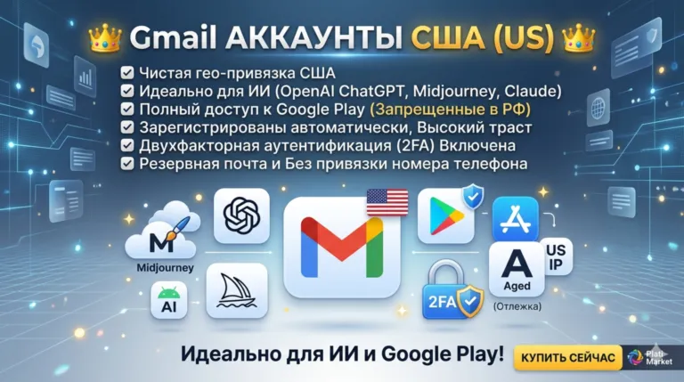 Аккаунты Gmail для США | Двухфакторная аутентификация включена