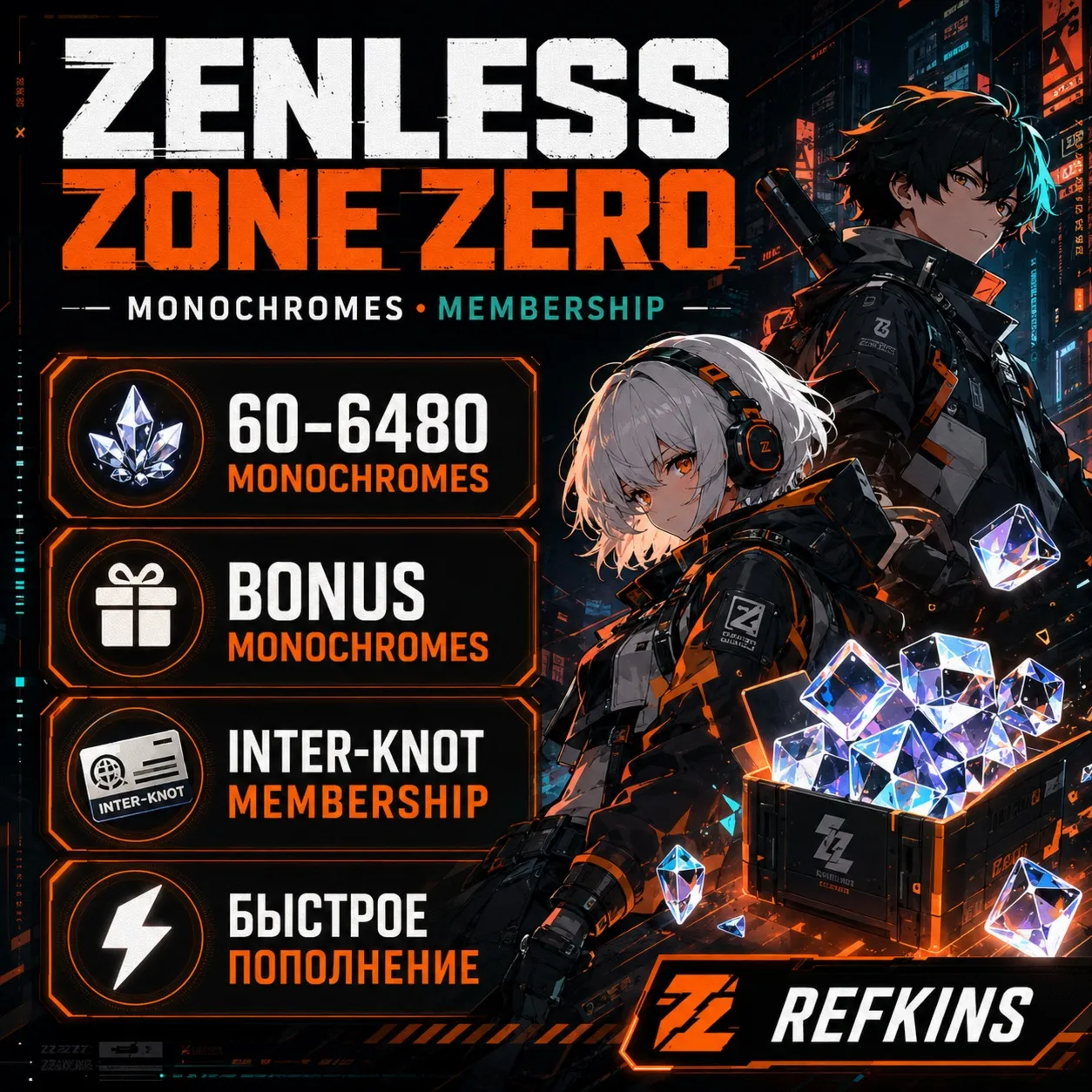 ZENLESS ZONE ZERO MONOCHROMES | БЫСТРОЕ ПОПОЛНЕНИЕ