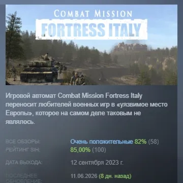 Combat Mission Fortress Italy АВТОДОСТАВКА STEAM РОССИЯ