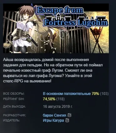 Escape from Fortress Lugohm АВТОДОСТАВКА STEAM РОССИЯ