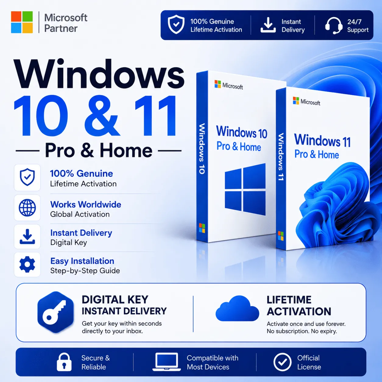Windows 10 / 11 [Pro / Home] Ключ Активации | Online Activation | Global
