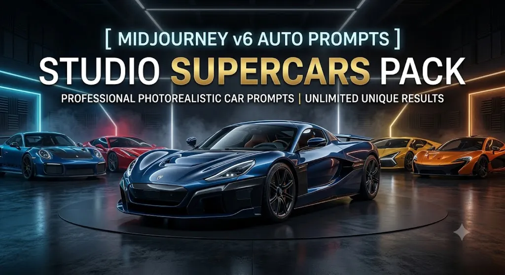 🔥Midjourney v6: Короткие Промпты [Auto] — Студийные Суперкары