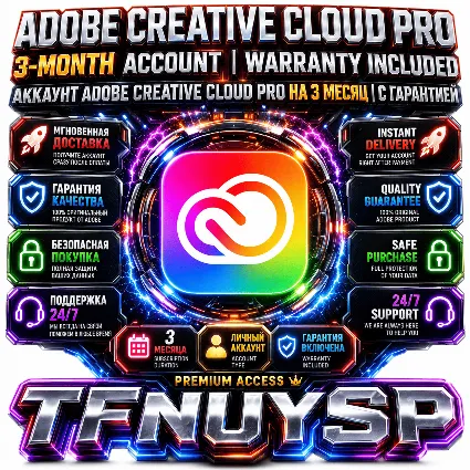 Аккаунт ADOBE CREATIVE CLOUD PRO на 3 месяц | С гарантией