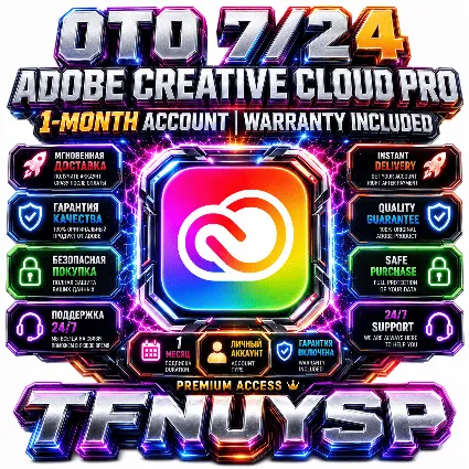 OTO 7/24 Аккаунт ADOBE CREATIVE CLOUD PRO на 1 месяц | С гарантией