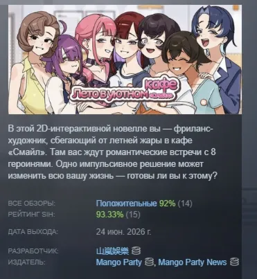 Лето в уютном кафе «Смайл» АВТОДОСТАВКА STEAM РОССИЯ
