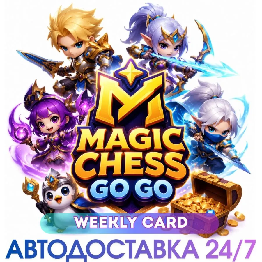 24/7 ПОПОЛНЕНИЕ Недельная карта Magic Chess: Go Go Weekly Card по ID