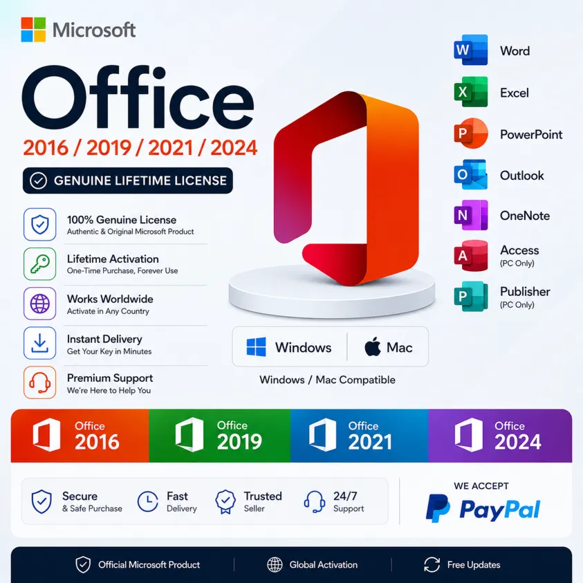 Microsoft Office 2016-2021 Pro Plus / Mac Bind Key Global