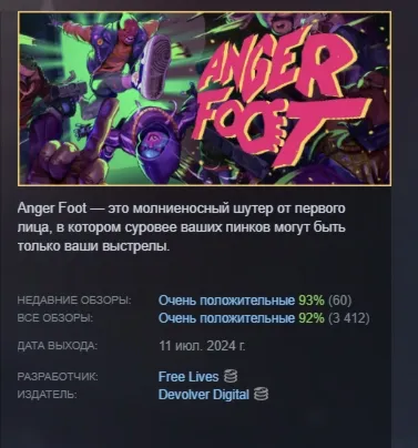 Anger Foot АВТОДОСТАВКА STEAM РОССИЯ