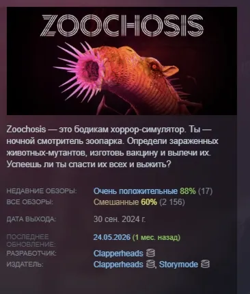Zoochosis АВТОДОСТАВКА STEAM РОССИЯ