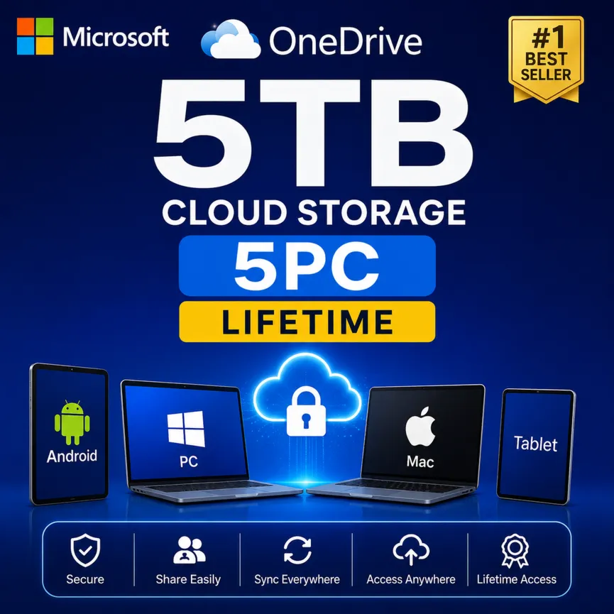 OneDrive 5ТБ Lifetime | 5ПК | Личный аккаунт Office 365 по всему мир