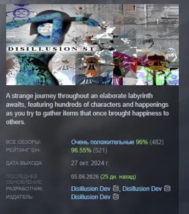 Disillusion ST АВТОДОСТАВКА STEAM РОССИЯ