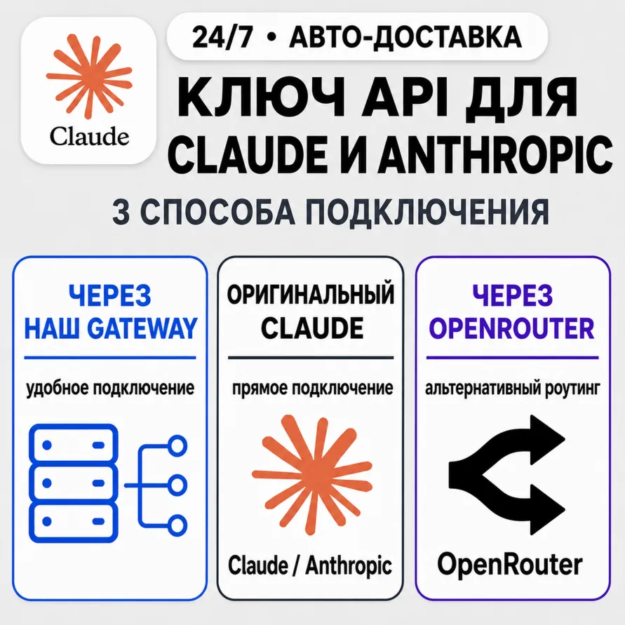 [24/7] API-ключ Claude | Работает везде (в т. ч. в РФ) | Все модели | Anthropic