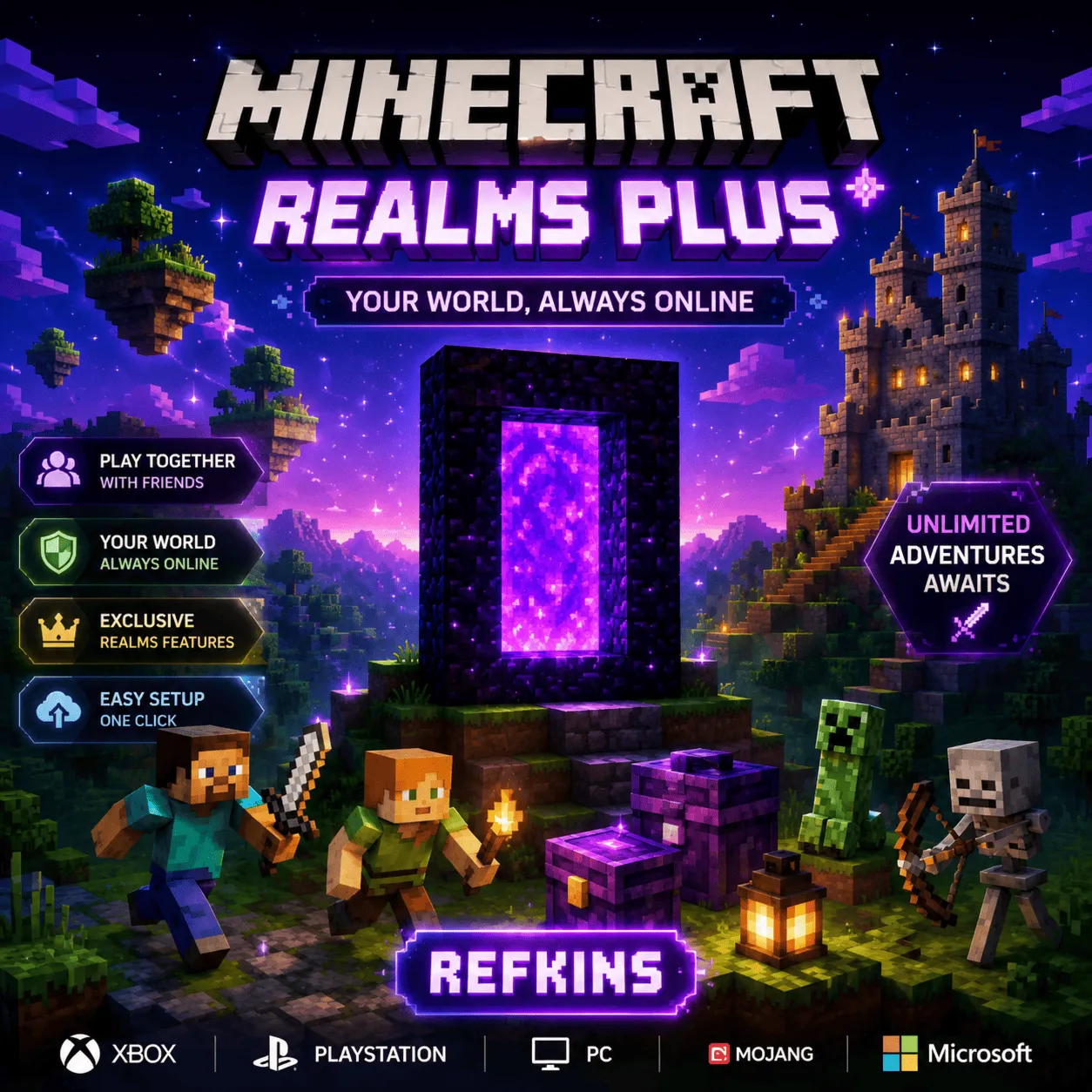 MINECRAFT REALMS PLUS ПОДПИСКА +ПРОДЛЕНИЕ +MARKETPLACE