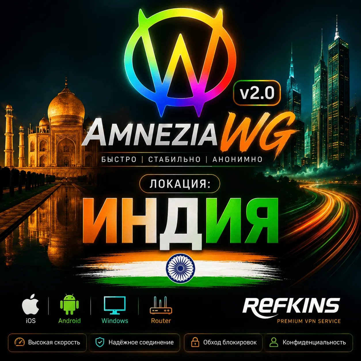 VPN AMNEZIA 2.0 PRIVATE INDIA AMNEZIAWG UNLIMITED PREMIUM ROUTER KEENETIC MICROTIK
