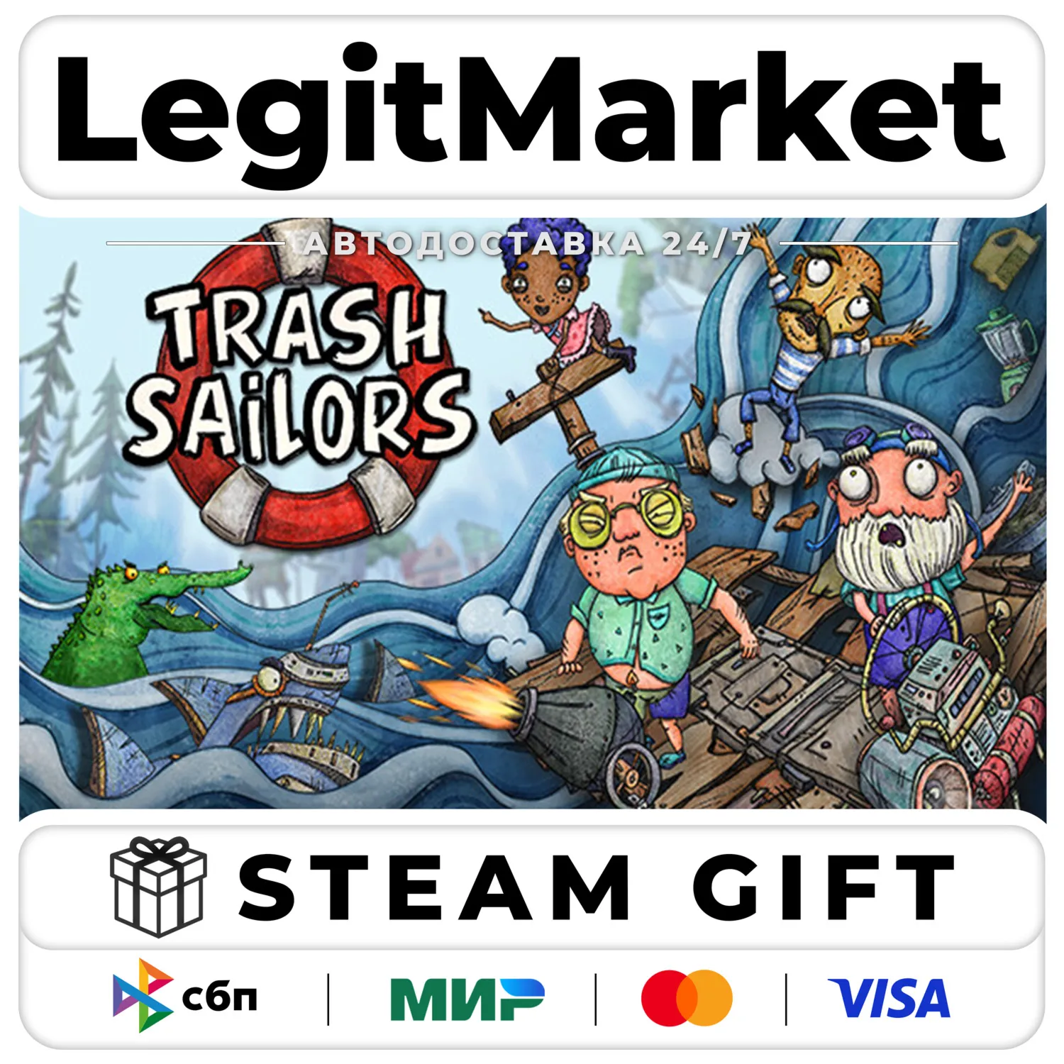 Trash Sailors: Co-Op Trash Raft Simulator / Steam АВТО / РУ + МИР
