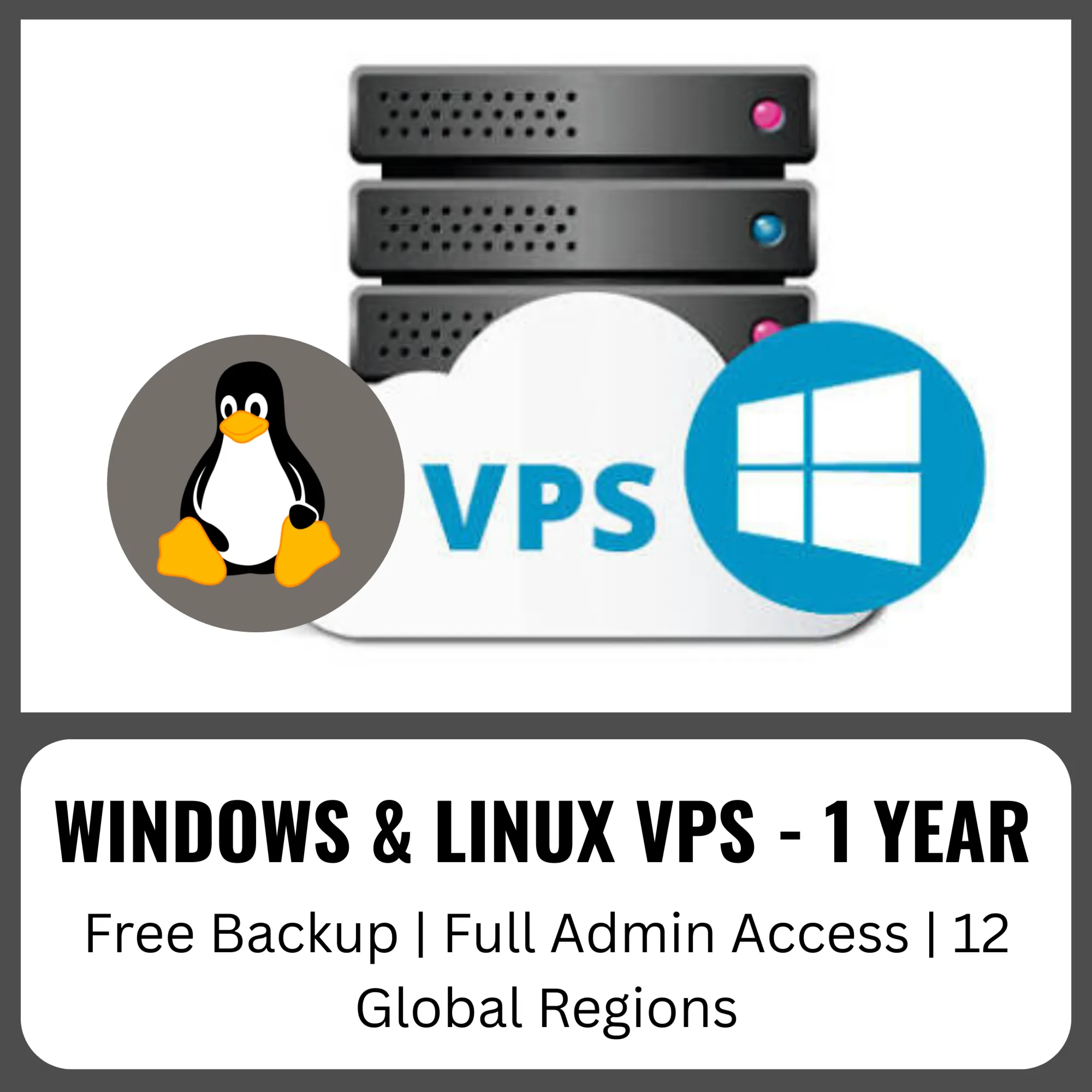 Windows и Linux VPS на 1 год — бэкап бесплатно, полный админ-доступ, 12 локаций