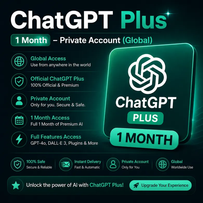 ChatGPT Plus + Codex Access | Private Account | 1 Month | Global
