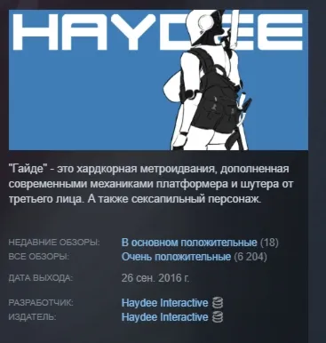 Haydee АВТОДОСТАВКА STEAM РОССИЯ