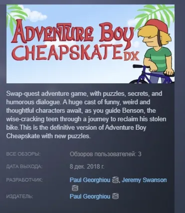 Adventure Boy Cheapskate DX Steam KEY REGION GLOBAL+Россия