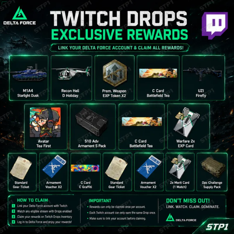 Delta Force 19/19 Сезон Meltdown Weekends: Operations + Warfare | Twitch Drop