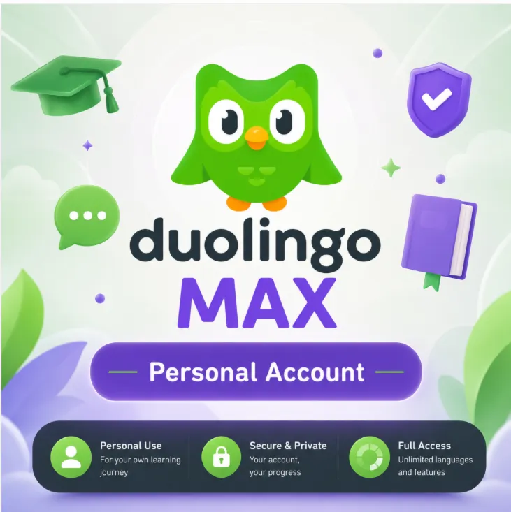 Duolingo Max (1–12 месяцев) — личный аккаунт (по приглашению)