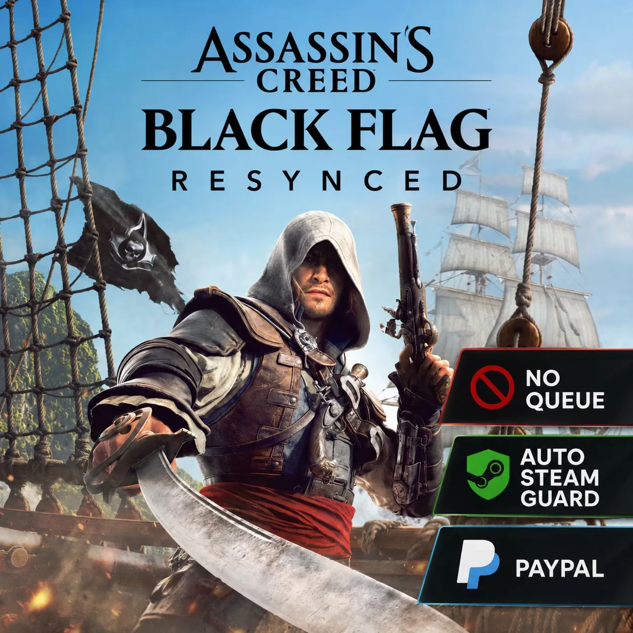 Assassin's Creed Black Flag Resynced deluxe | Без очереди | Авто Steam Guard | PayPal